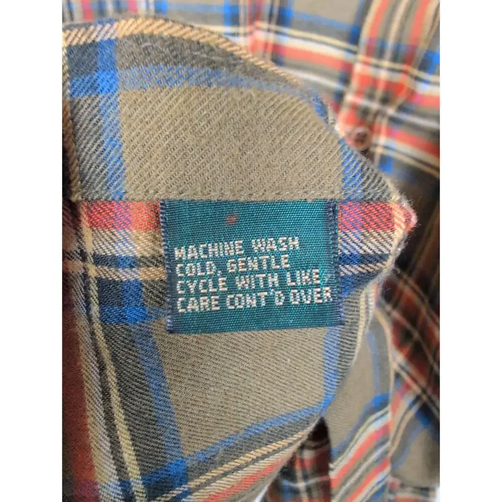 Vintage J.Crew Oarsman brown plaid long sleeve button up shirt L Preppy Cabin